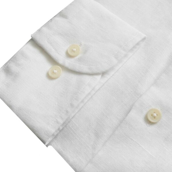 Giordano Maggiore Linen Semi Cutaway White Shirt 1