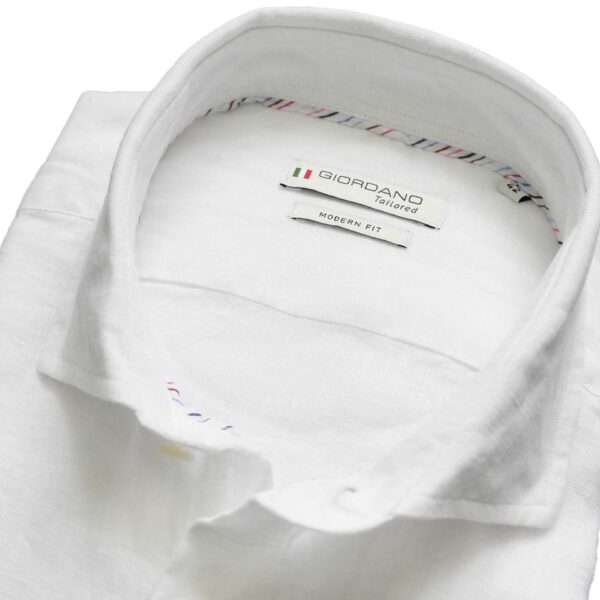 Giordano Maggiore Linen Semi Cutaway White Shirt 2