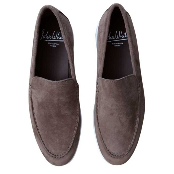 JOHN WHITE FIRTH SOFT SUEDE BROWN LOAFERS 2