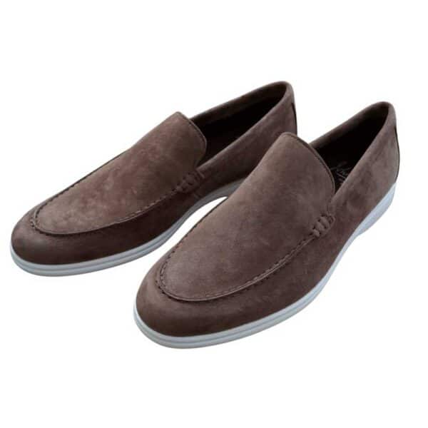 JOHN WHITE FIRTH SOFT SUEDE BROWN LOAFERS