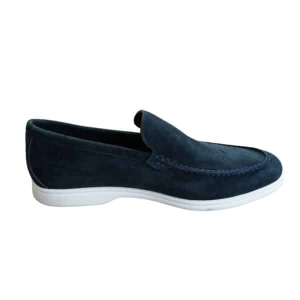 John White Firth Soft Suede Navy Loafers 2