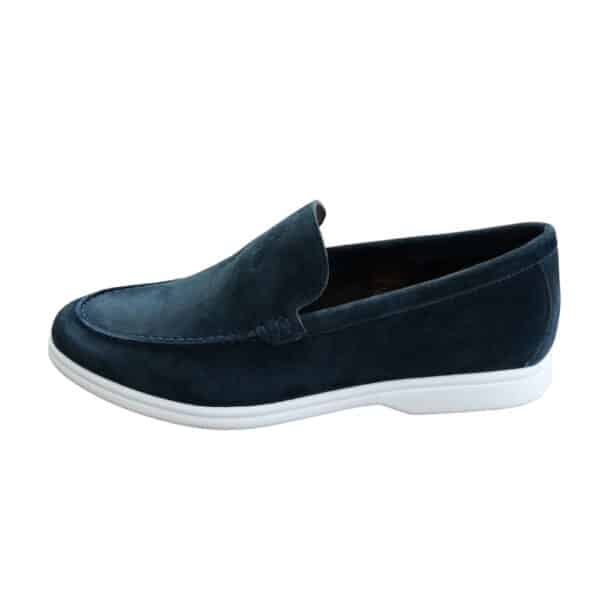 John White Firth Soft Suede Navy Loafers 3