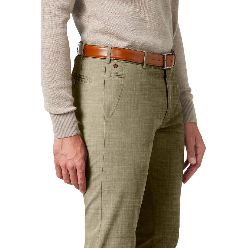Meyer Bonn Stone Wool and Linen Mix Trousers 4 Meyer Bonn Stone Wool and Linen Mix Trousers - Image 4