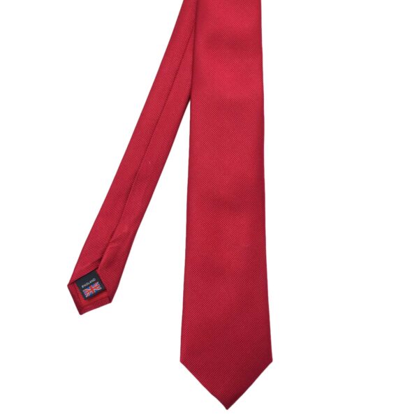 Red textured tie and pocket square set 3