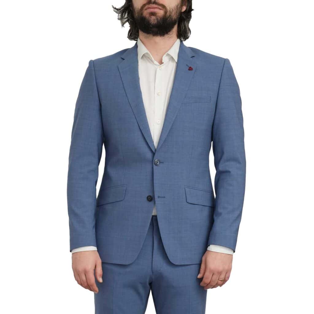 Roy Robson Slim Fit Stretch Virgin Wool Blend Light Blue Suit 3