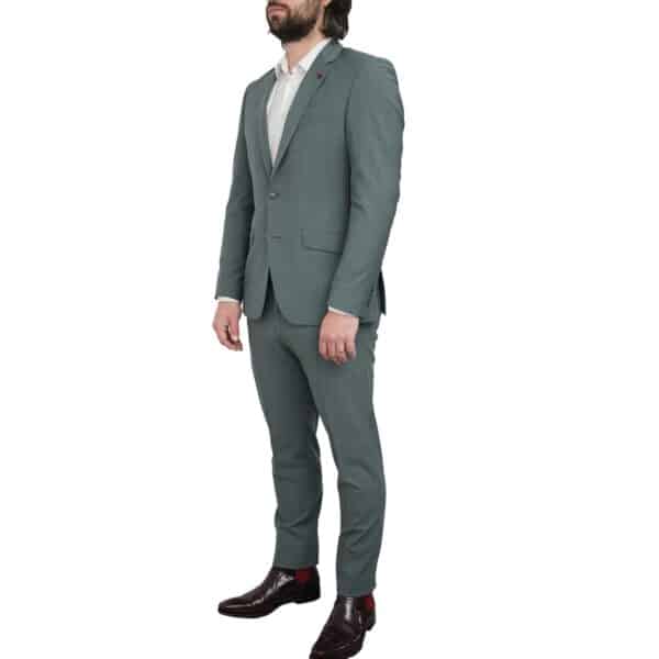 Roy Robson Slim Fit Stretch Virgin Wool Blend Sage Green Suit 2