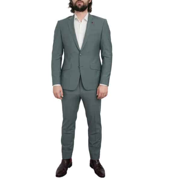 Roy Robson Slim Fit Stretch Virgin Wool Blend Sage Green Suit 4