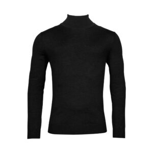 THOMAS MAINE Merino Wool Black Rollneck Jumper