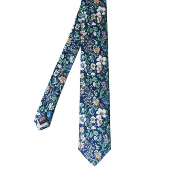 Van Buck Rachel Floral Liberty Fabric Silk Navy Tie 1 1