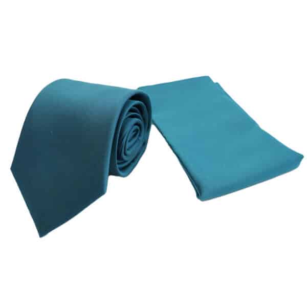 Warwicks Turquoise Tie and Pocket Square set2