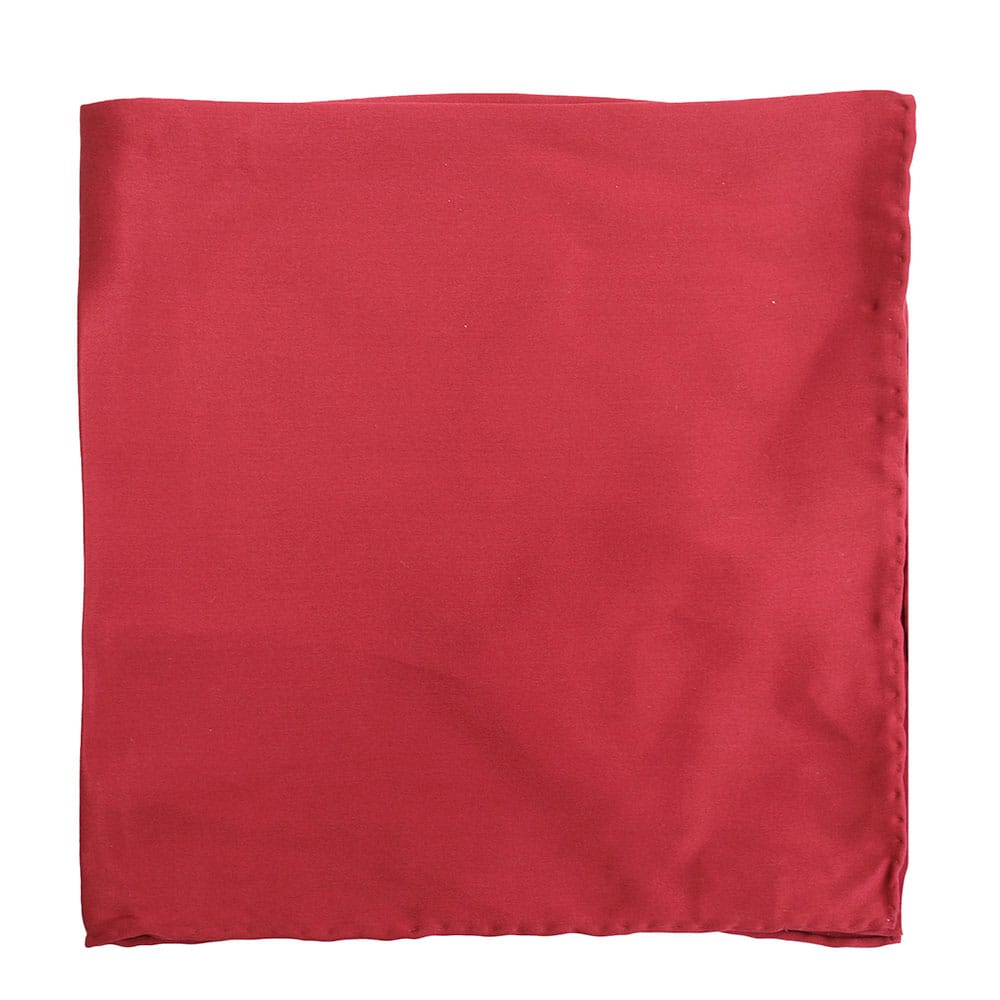 Warwicks silk red pocket square 44cm