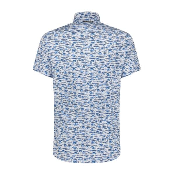 A Fish Named Fred Multi Fishes Print Blue Short Sleeve Shirt 2