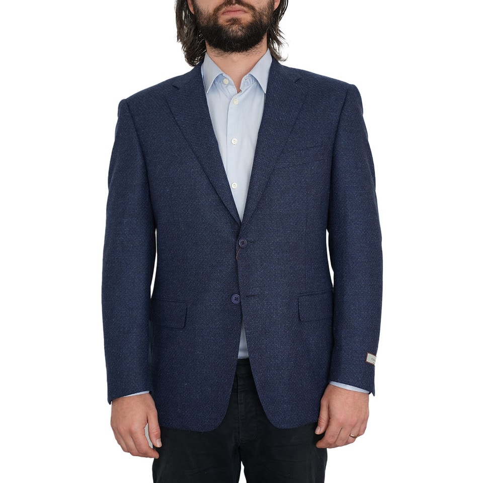 Canali Pure Wool Micro Weave Contemporary Fit Blue Jacket 2