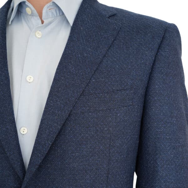 Canali Pure Wool Micro Weave Contemporary Fit Blue Jacket