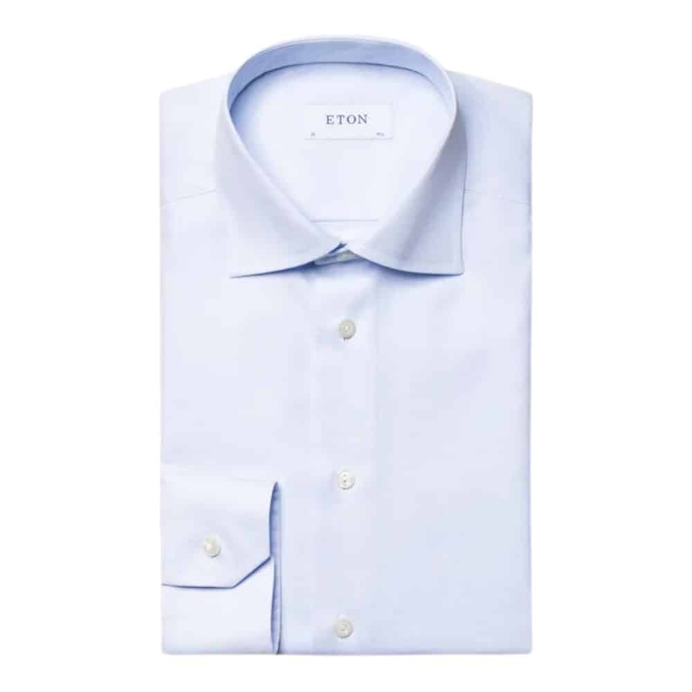 ETON Light Blue Signature Twill Shirt – Semi Solid