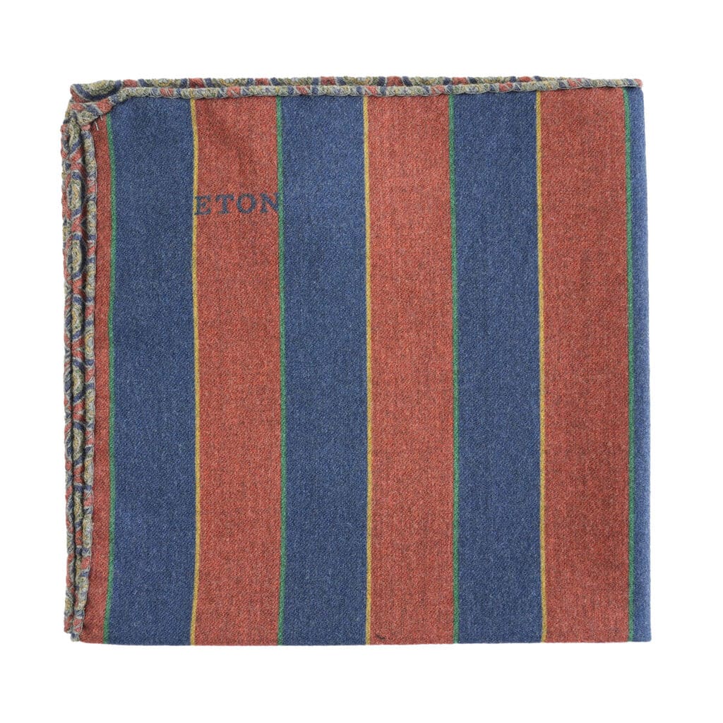 Eton striped blue and red pocket square