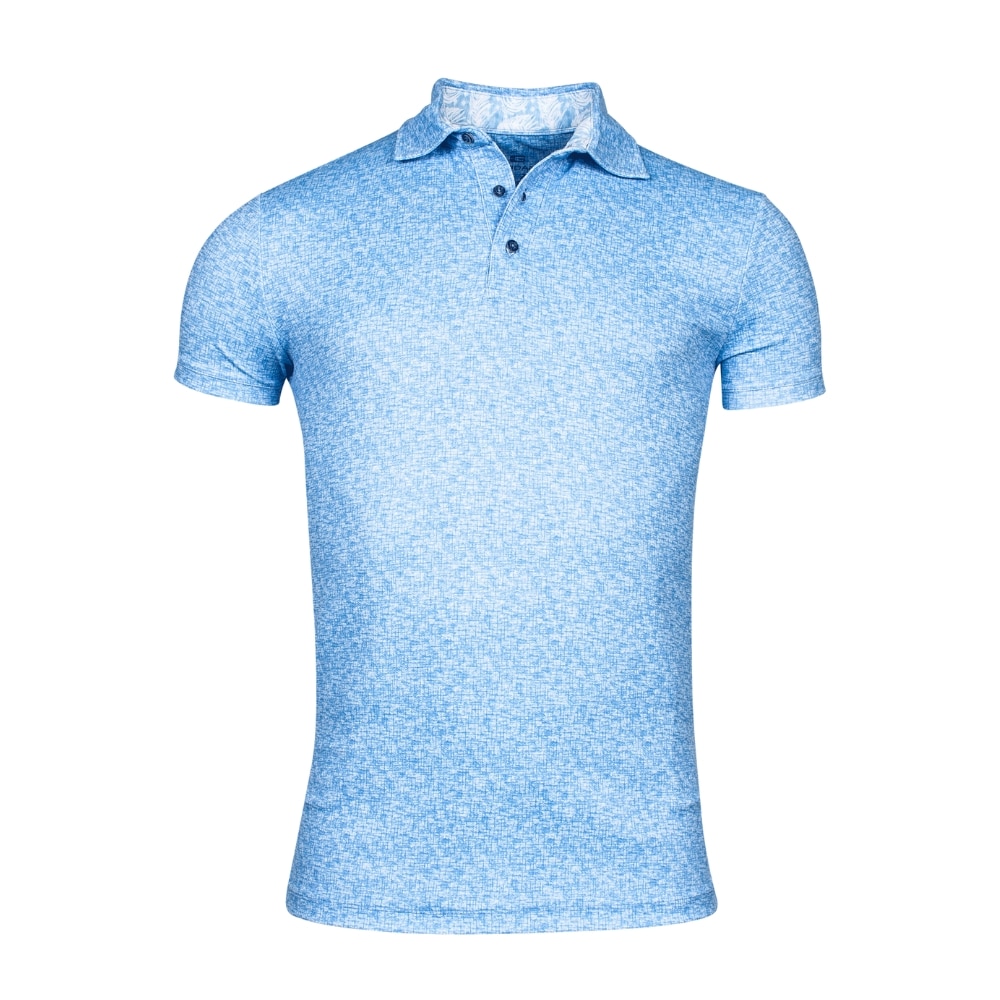 Giordano Formentini Printed Stretch Light Blue Polo Shirt
