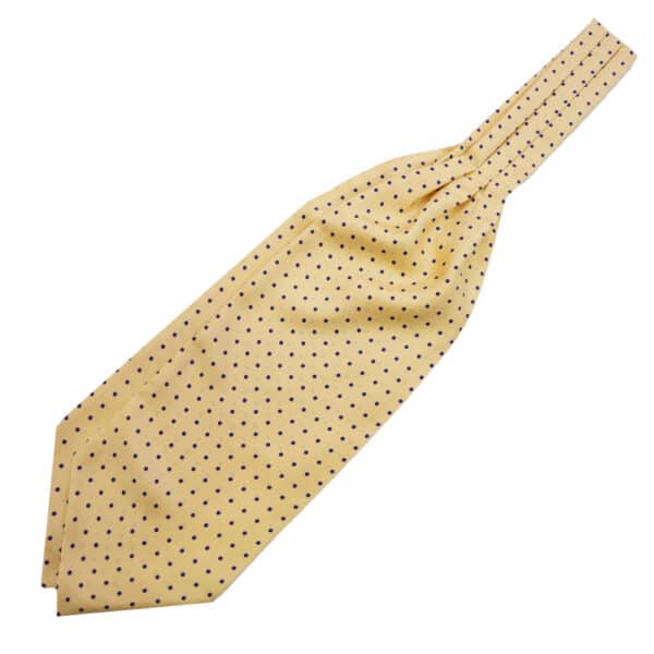 Warwicks Yellow Cravat with Black Polka Dot Pattern