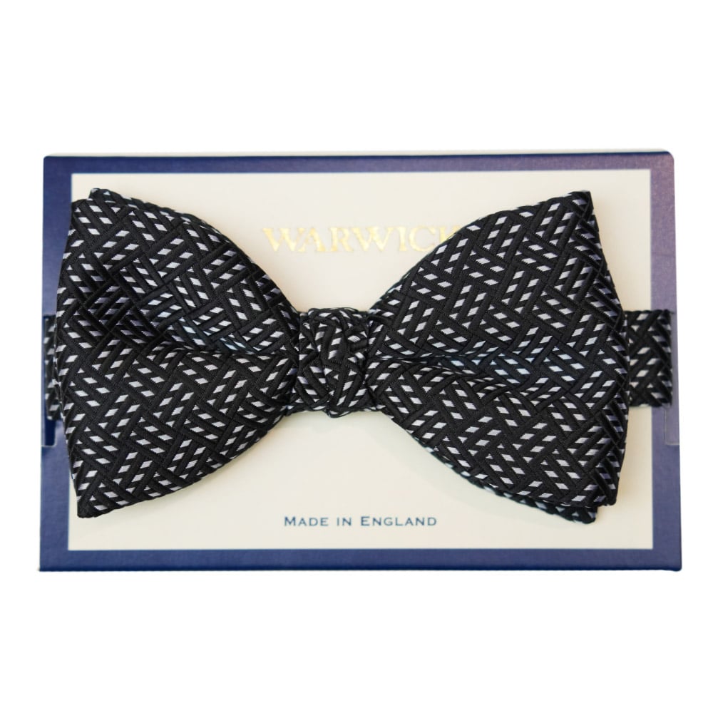 Warwicks black bow tie with diamond pattern