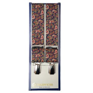 WARWICKS Navy Braces with Paisley Pattern