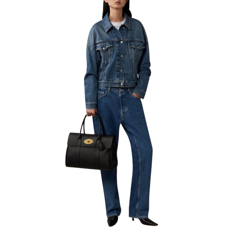 Mulberry Bayswater Black Brass Small Classic Grain Bag