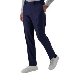 Canali Wool Mid Navy Flannel Formal Trousers