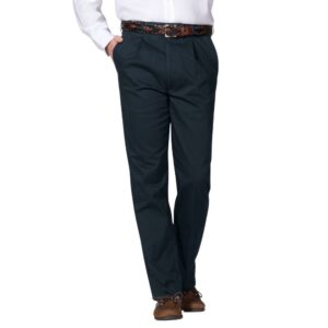 Canali Single Pleat Dark Navy Chinos