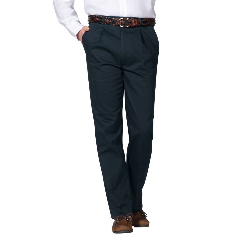 Canali Single Pleat Dark Navy Chinos