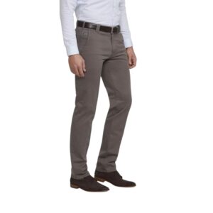 Meyer Roma Taupe Regular Chino Stretch Fabric Chino