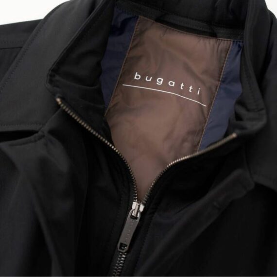 Detachable Insert BUGATTI Rainseries Black Raincoat With Detachable Insert | Menswear Online