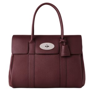 Mulberry Small Bayswater Black Cherry Heavy Grain Bag