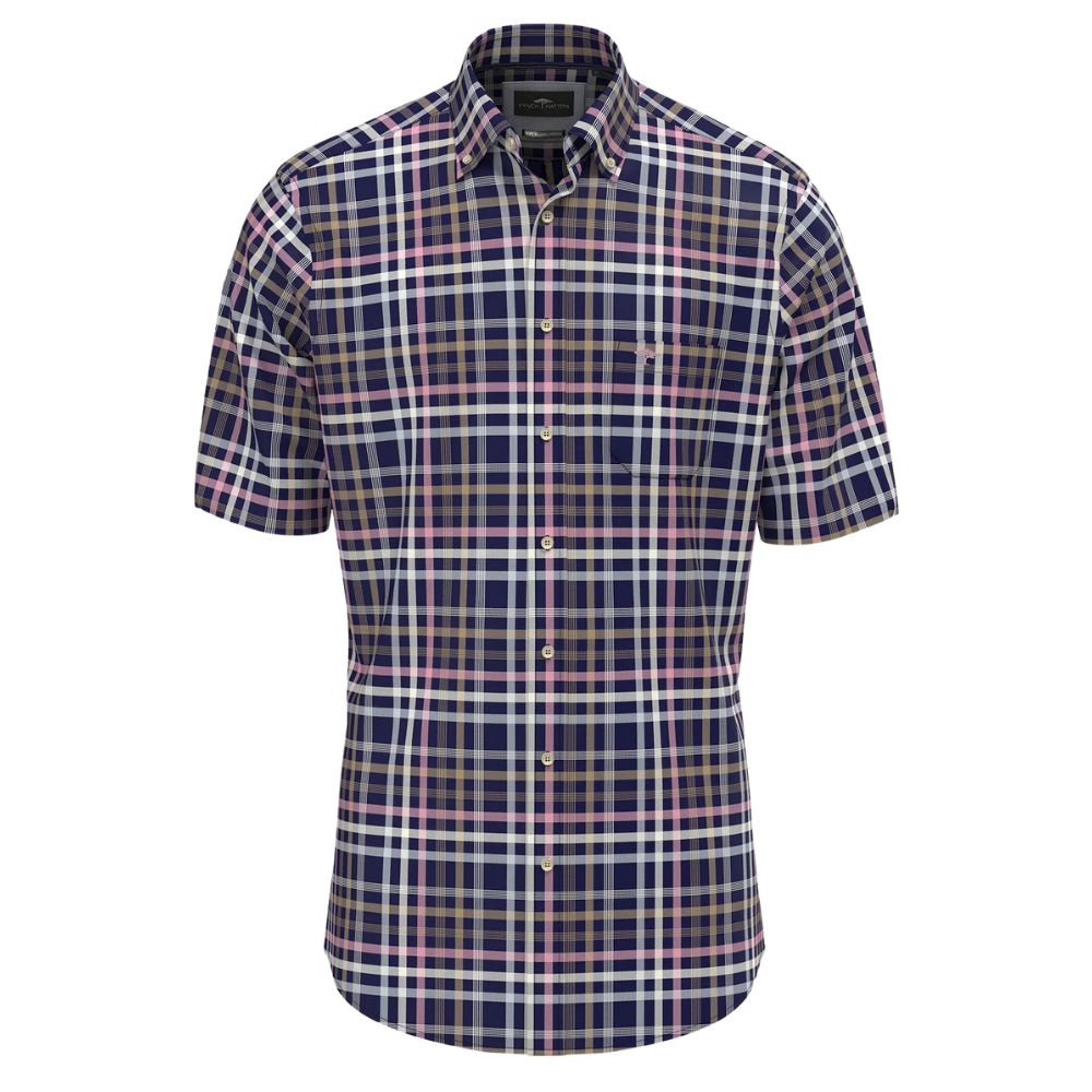 Fynch Hatton Navy SS Shirt Front 685