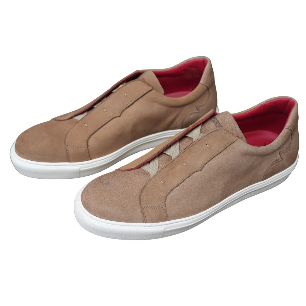 Jeffery West Apollo Adrar Suede Beige Laceless Trainers