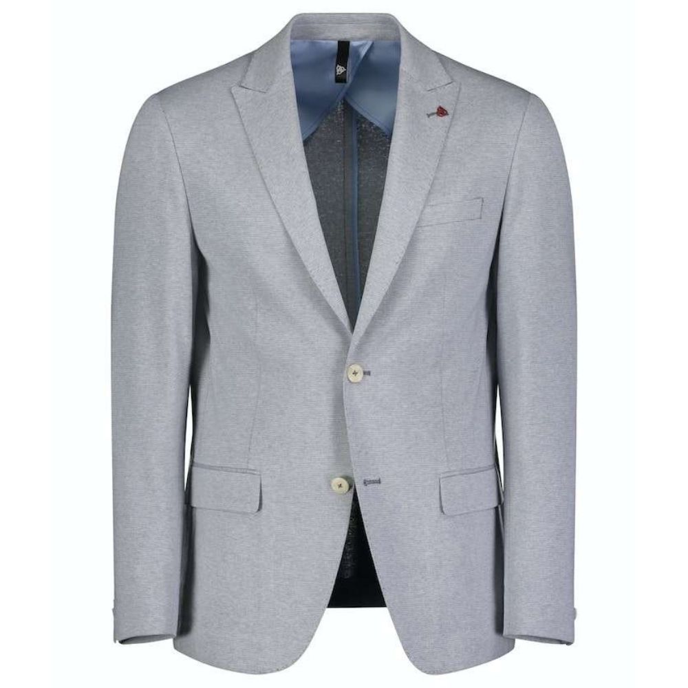 ROY ROBSON Light Blue Herringbone Peak Lapel Jacket