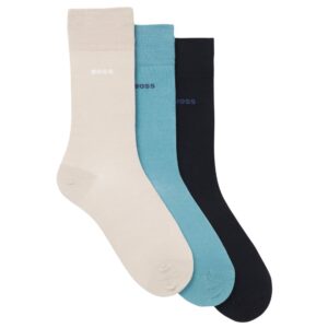 BOSS Three Pack Regular Length Socks in Stretch Fabric