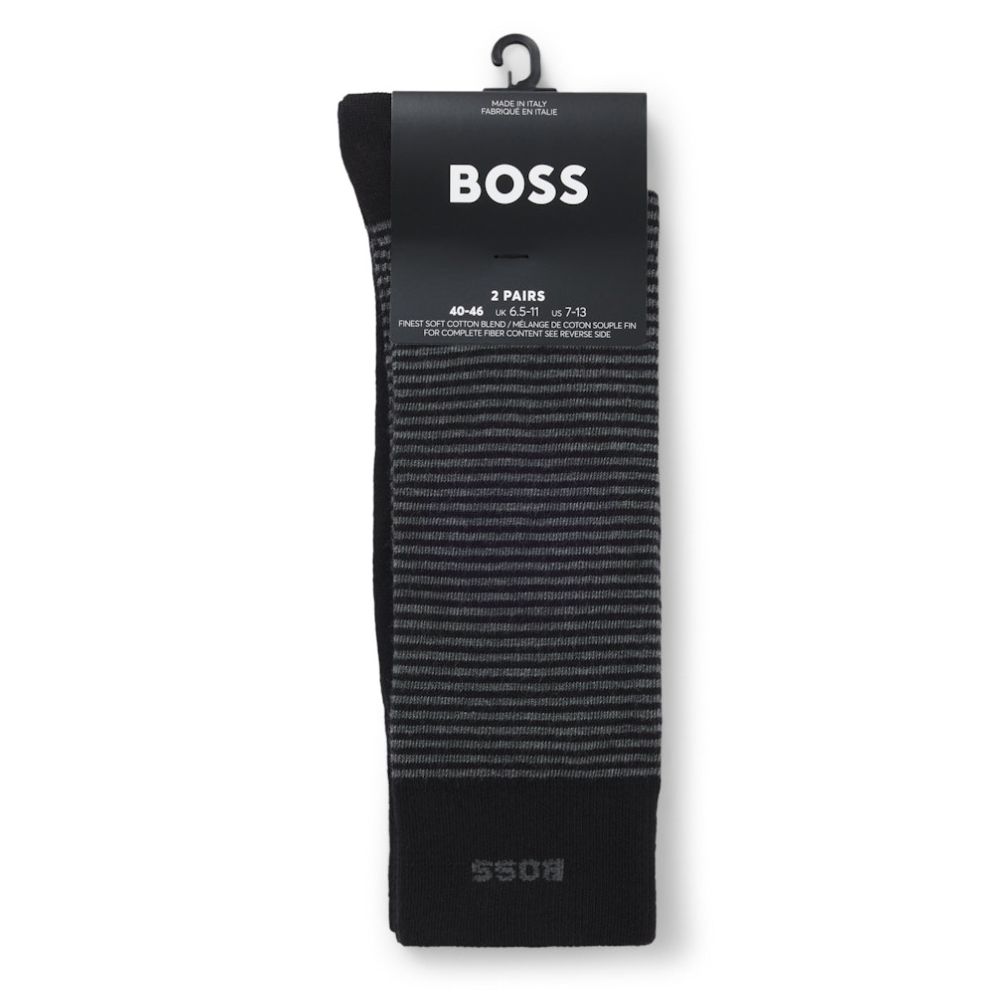 BOSS Two Pack Black Socks