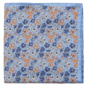Amanda Christensen Floral Print Blue Pocket Square