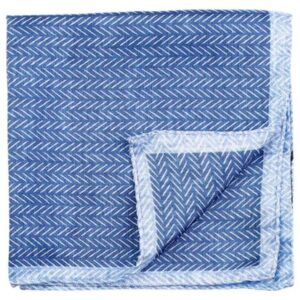 Amanda Christensen Herringbone Pattern Blue Pocket Square