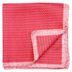 Amanda Christensen Herringbone Pattern Red Pocket Square