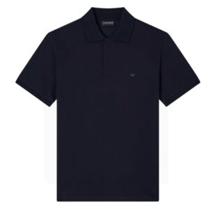 EMPORIO ARMANI Travel Essentials Navy piqué polo shirt