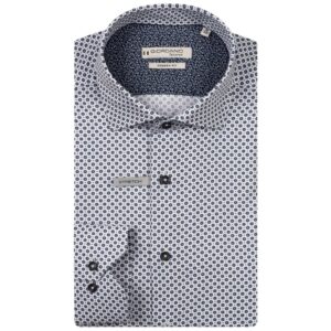 Giordano Maggiore Navy Flower Geometric Print White Shirt