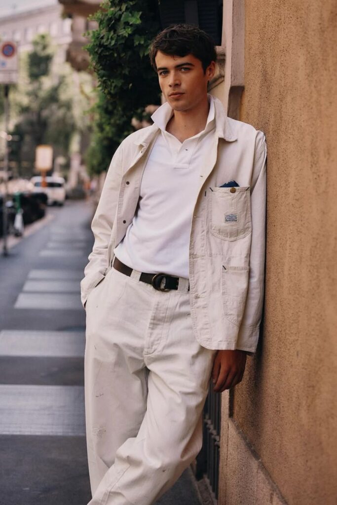 style a white polo shirt