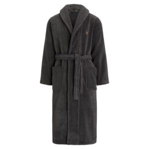 POLO RALPH LAUREN COTTON TERRY GREY ROBE