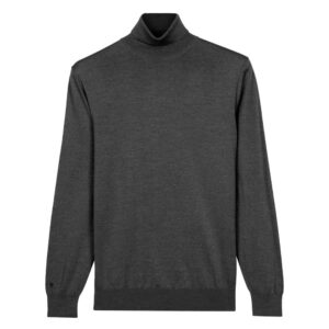 THOMAS MAINE Anthracite Merino Wool Rollneck Jumper