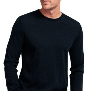 Thomas Maine Navy Merino Wool Crew Neck Jumper