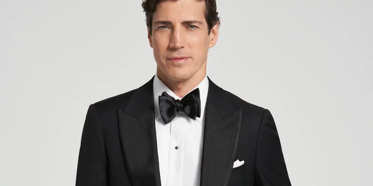 Tuxedo shirt with a bow tie