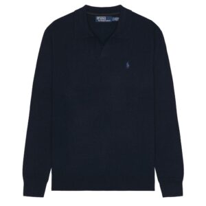 POLO RALPH LAUREN Merino Wool Long Sleeved Navy Pullover