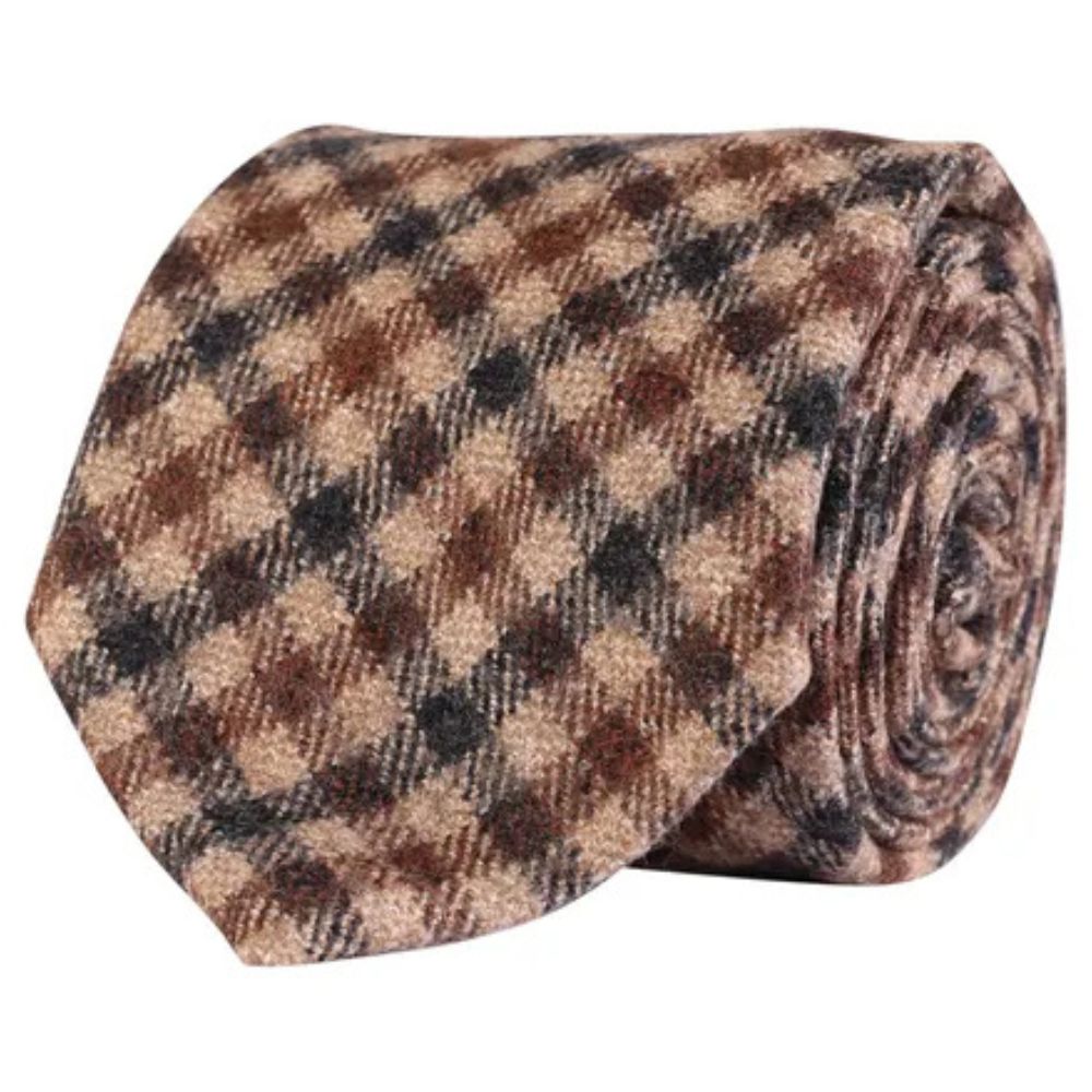 Amanda Christensen Classic Brown Country Check Tie