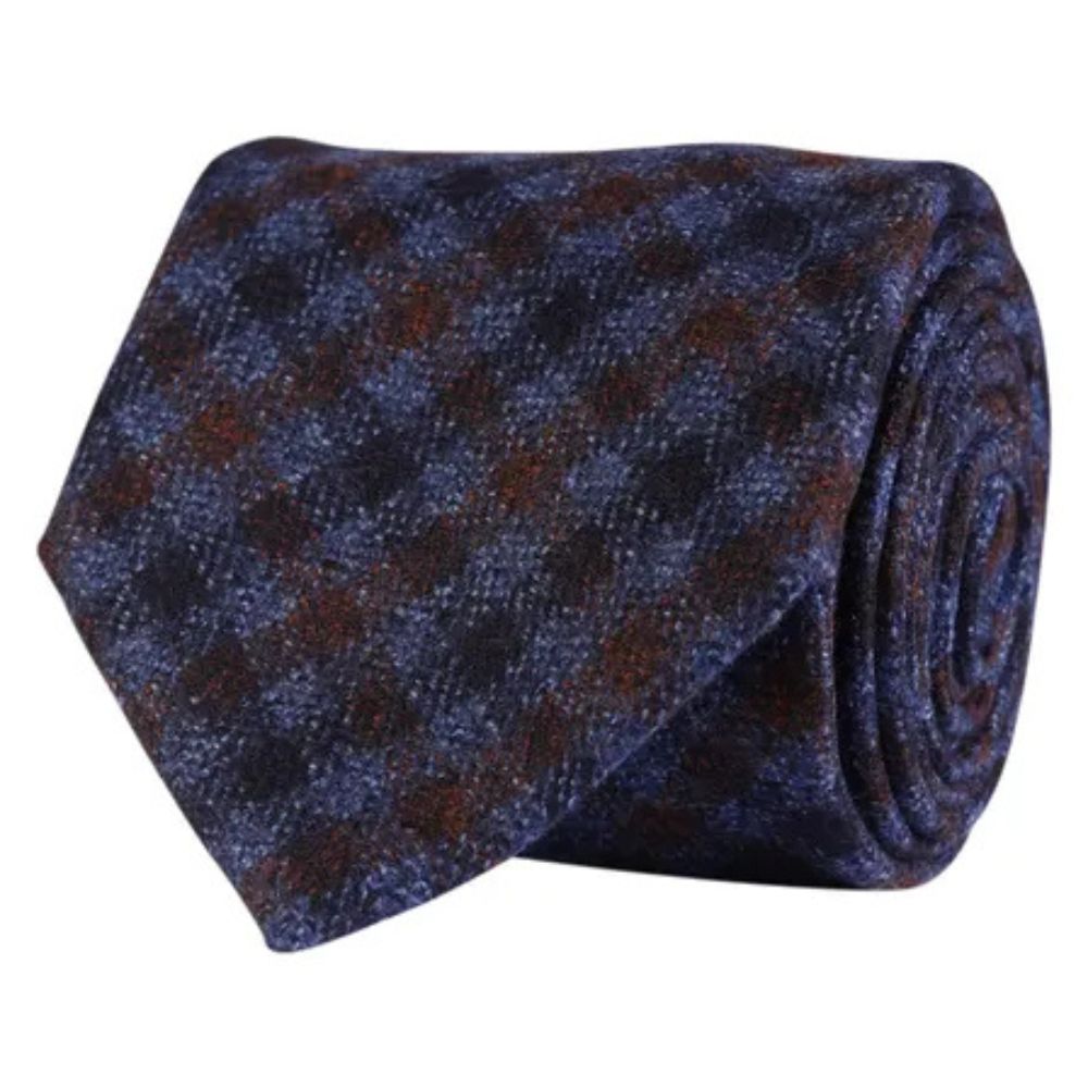 Amanda Christensen Classic Navy Country Check Tie