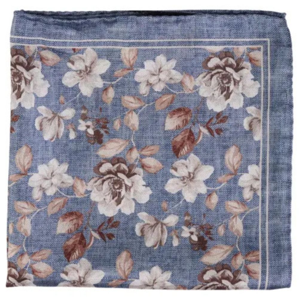 Amanda Christensen Floral Mélange Blue Pocket Square